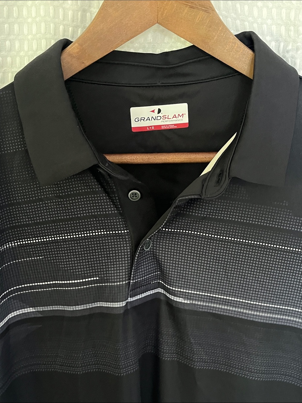 Grand Slam Performance Golf Polo Shirt L NWT Black UPF 50 Stretch Moisture Wick - Picture 3 of 9